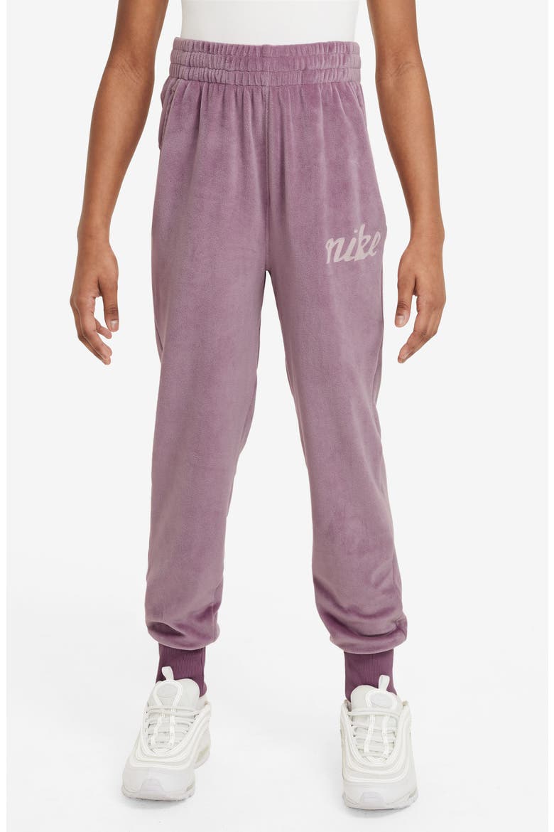 Kids' Sportswear Velour Joggers, Main, color, PLUM DUST/ PLATINUM VIOLET