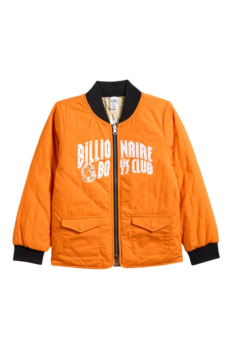 Kids' Wood Camo Reversible Bomber Jacket, Main, color, PERSIMMON