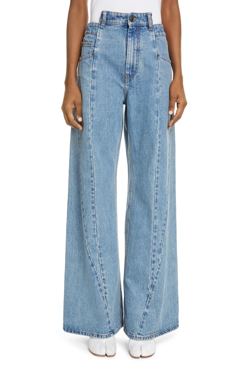 Maison Margiela Décortiqué Wide Leg Jeans, Main, color, Medium Blu Stone Wash