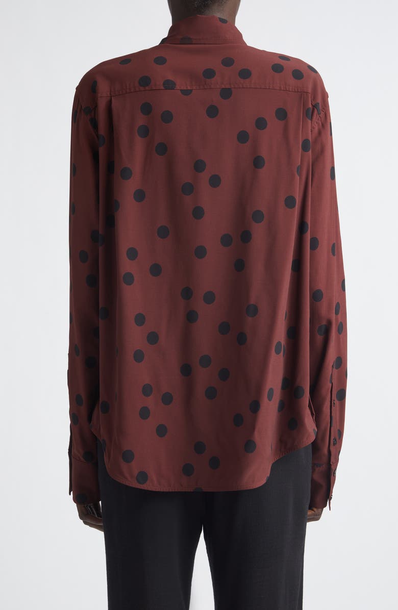 Proenza Schouler Paz Dot Print Button-Up Shirt, Alternate, color, Espresso Multi