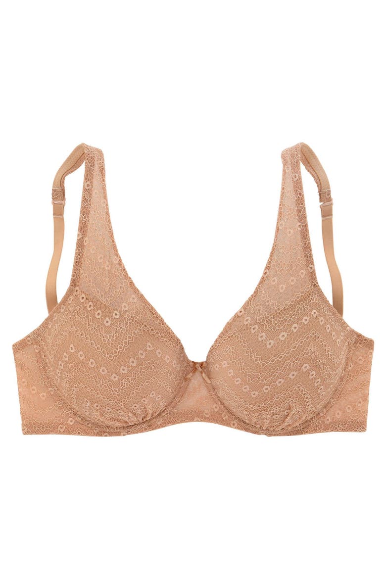 Padded Plunge Bra, Alternate, color, Tan