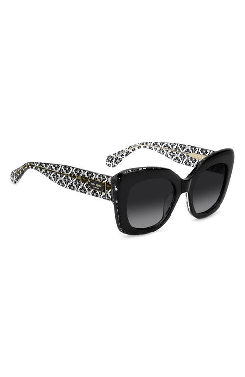 Kate Spade New York Kalie 52mm Gradient Square Sunglasses In Black/dark Grey Sf