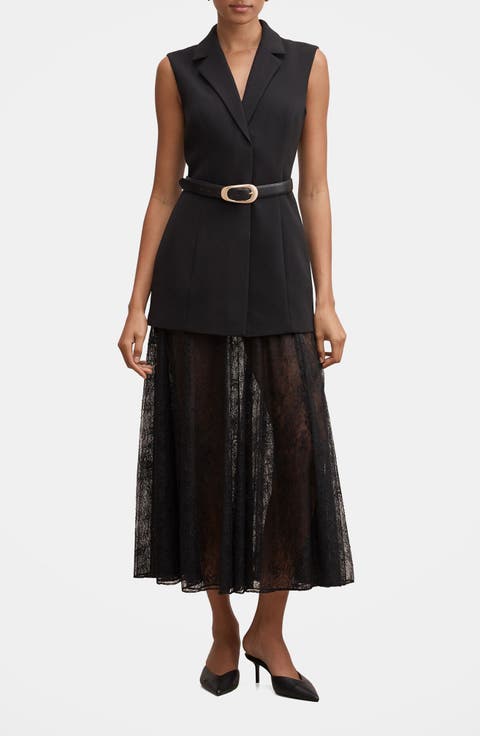 Shanae Belted Lace Maxi Dress