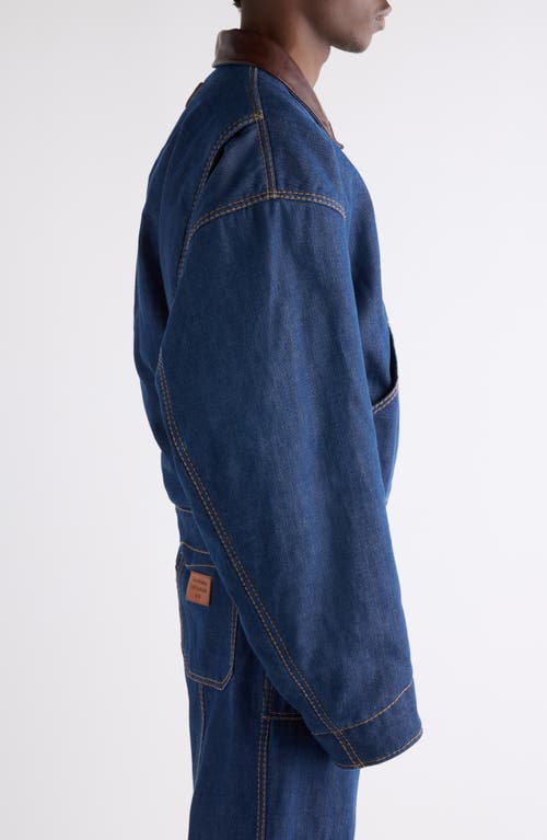 Acne Studios Men Denim Jacket With Contrasting Collar In Blue