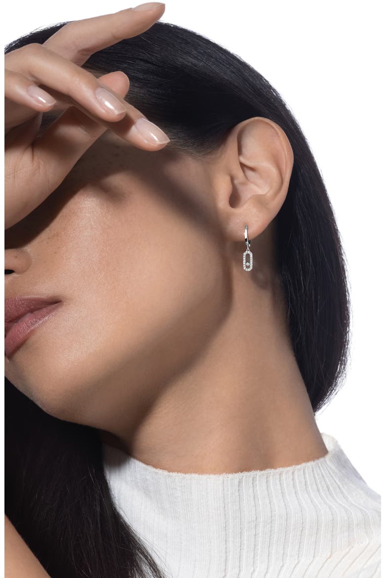 Move Uno Mismatched Pavé Diamond Drop Earrings, Alternate, color, WHITE GOLD