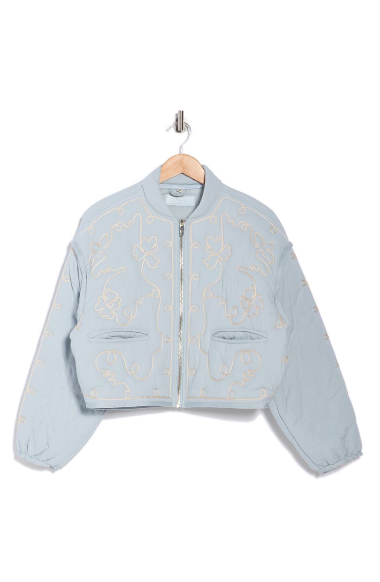 BLANKNYC Embroidered Quilted Jacket, Main, color, Blue Skies