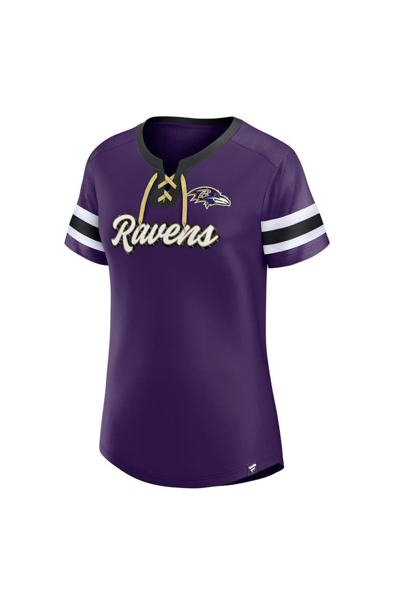 FANATICS Women's Fanatics Branded Purple Baltimore Ravens Plus Size Original State Lace-Up T-Shirt, Alternate, color, 
