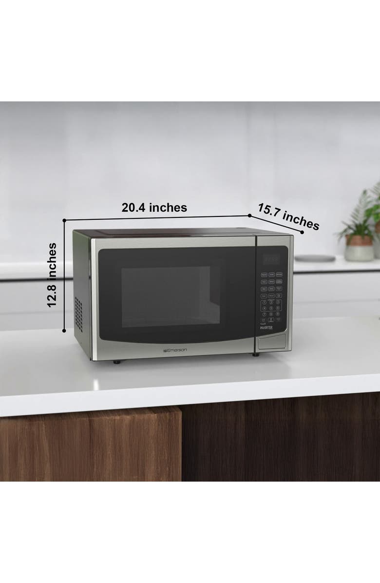EMERSON 1.2 Cu ft 1000 Watt Countertop Microwave Oven, Alternate, color, Silver