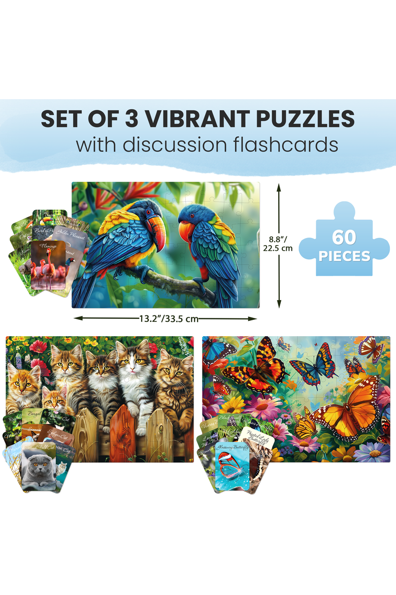 60 Piece Large Jigsaw Puzzles Set for Seniors whith Dementia, Alternate, color, Nature