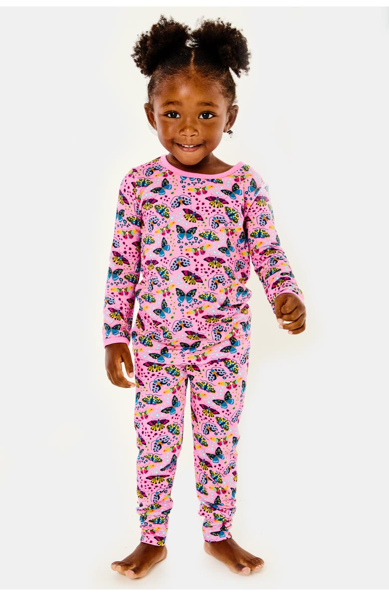 Clover Baby & Kids Long Sleeve Pajama Set - Butterflies, Main, color, 
