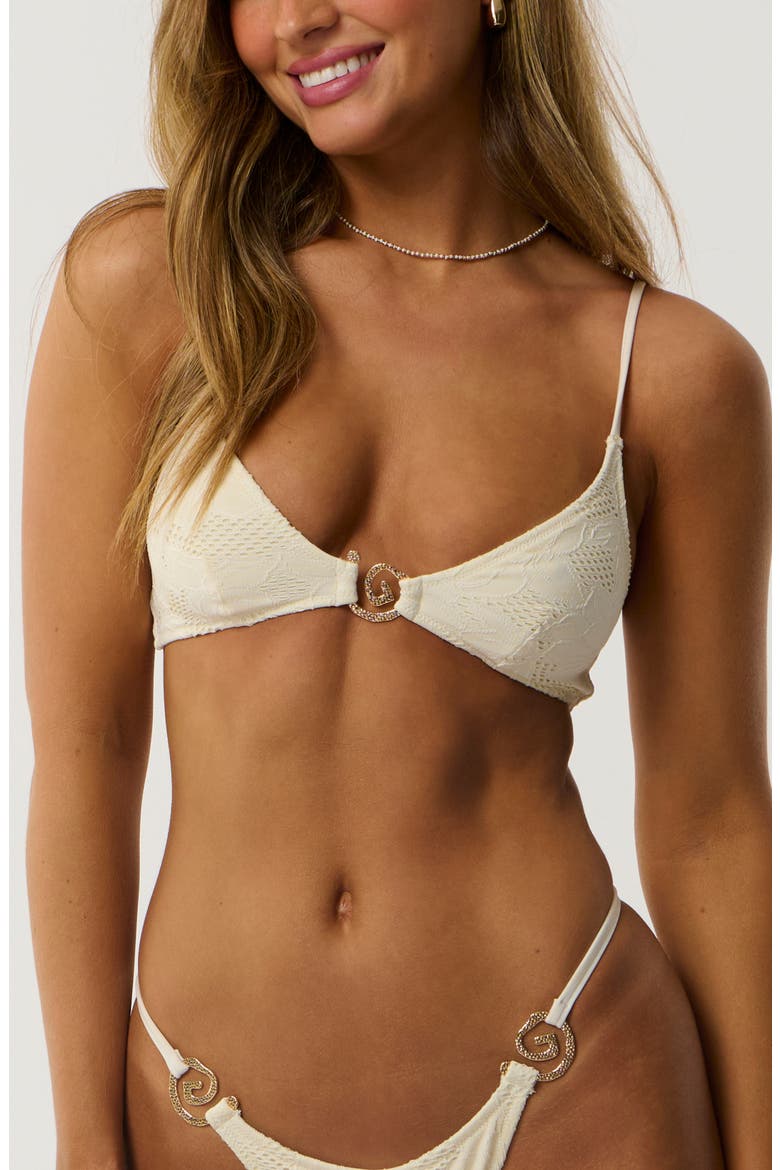 Praia Broderie Brale Bikini Top, Main, color, OFF WHITE