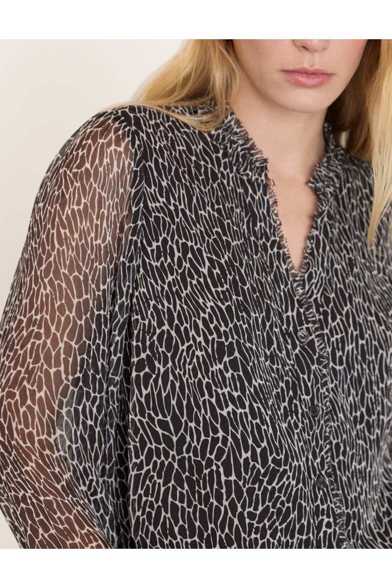 Dragonfly Print Blouse, Alternate, color, Black/White
