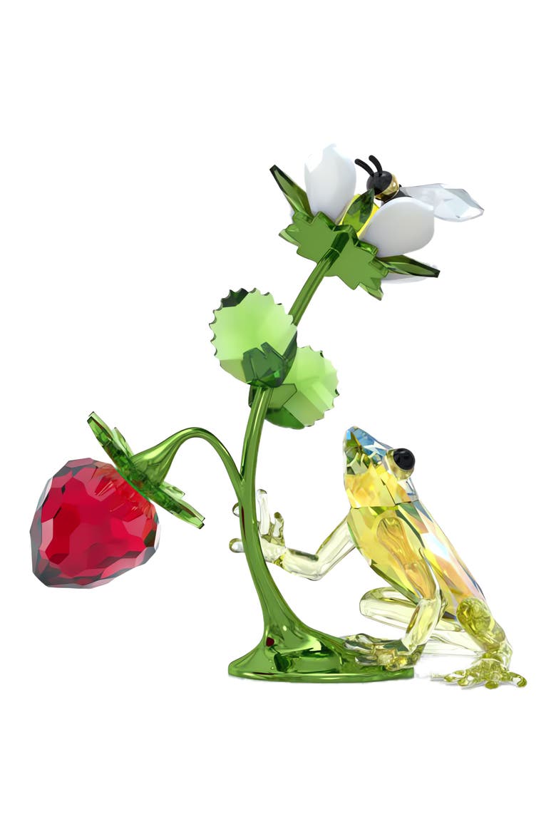 Idyllia Frog, Bee & Strawberry Crystal Figurine, Alternate, color, MULTICOLORED
