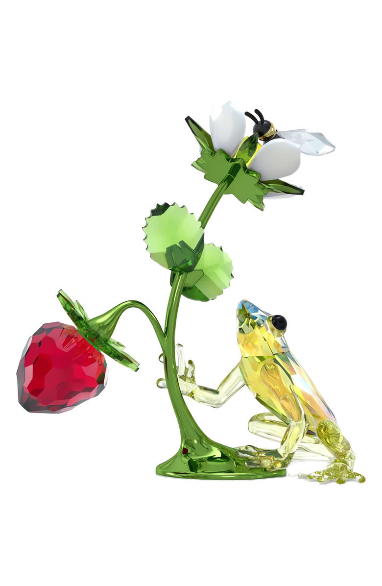 Swarovski Idyllia Frog, Bee & Strawberry Crystal Figurine, Alternate, color,