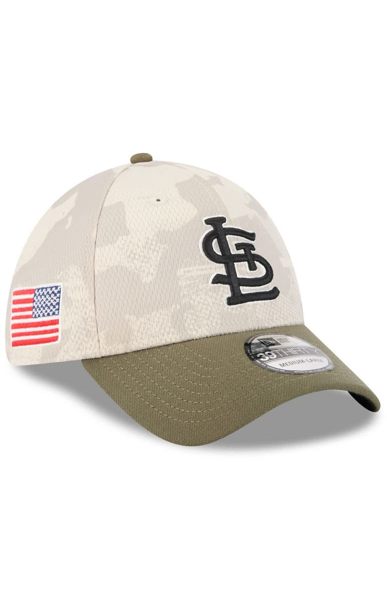 New Era Men's New Era Light Beige/Olive St. Louis Cardinals 2025 Armed Forces Day 39THIRTY Flex Hat, Alternate, color, 