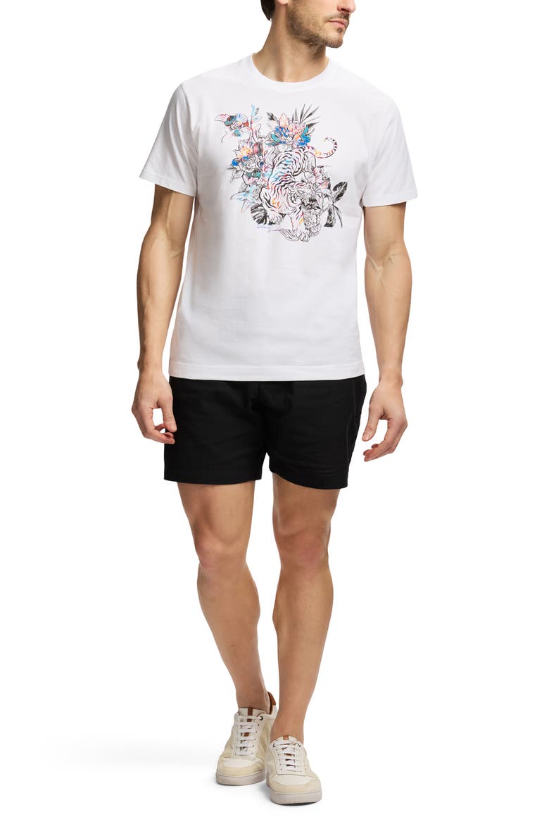 Jungle Tiger Knit Graphic T-Shirt, Alternate, color, WHITE