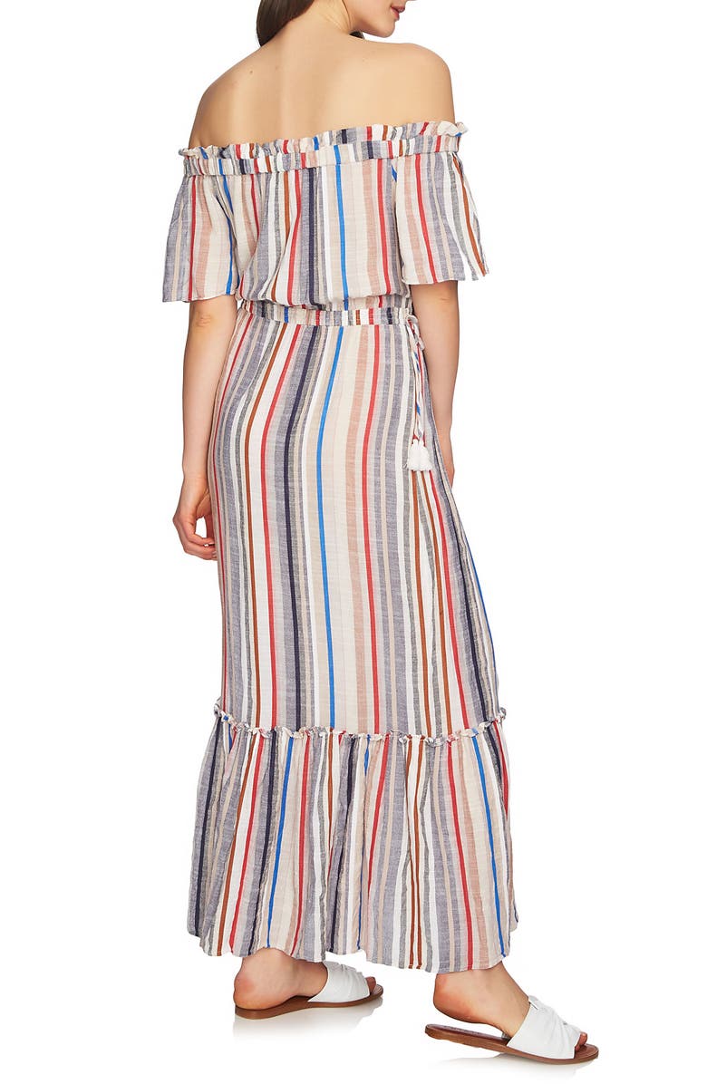 1.STATE Cinched Waist Off the Shoulder Maxi Dress, Alternate, color, 