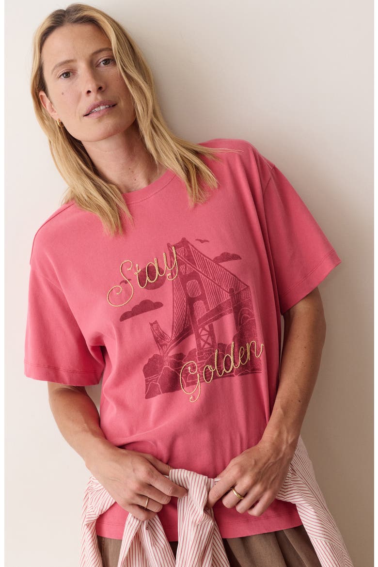Miracle Oversize Organic Cotton Jersey Graphic T-Shirt, Alternate, color, DUSK ROSE
