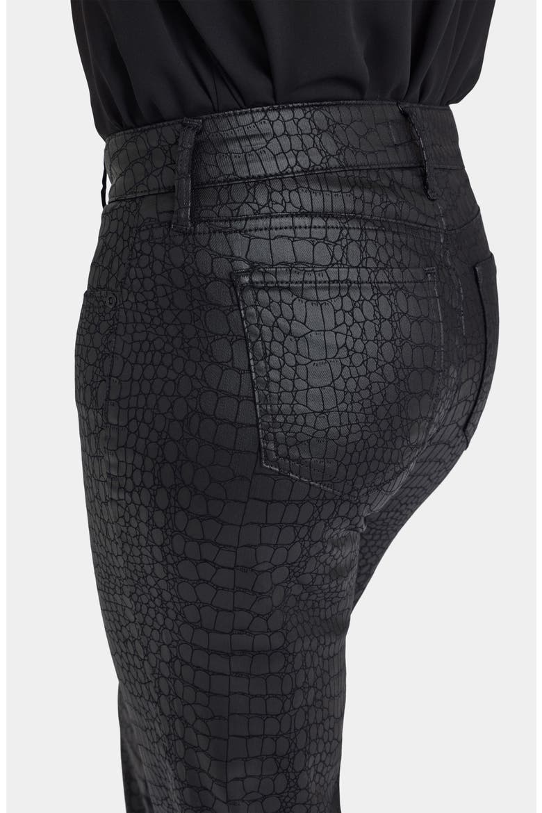 Marilyn Coated Snake Pattern Straight Leg Jeans, Alternate, color, BLACK COATED PYTHON