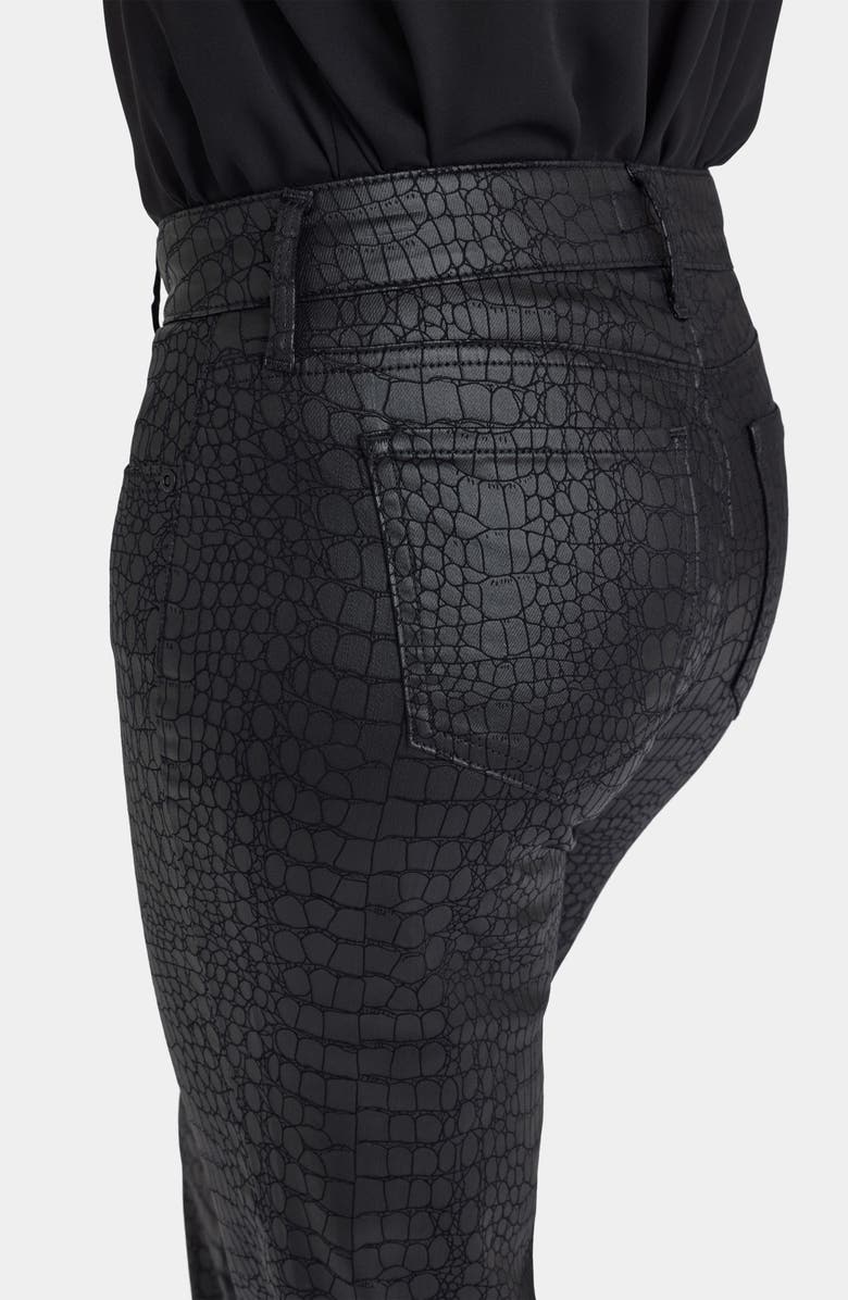 NYDJ Marilyn Coated Snake Pattern Straight Leg Jeans, Alternate, color,