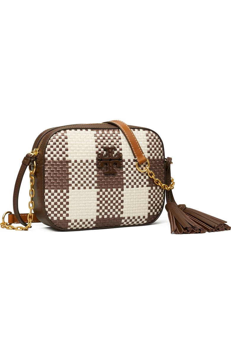 Tory Burch McGraw Woven Plaid Camera Bag, Alternate, color,