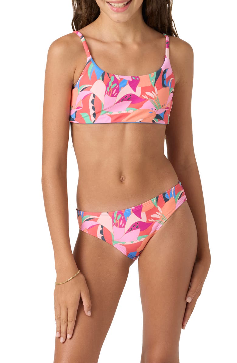 O'Neill Kids' Cabana Floral Reversible Two-Piece Swimsuit, Main, color, 