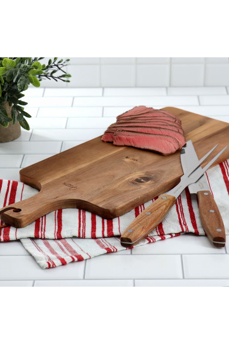 3 Piece Acacia Wood Serving Board, Alternate, color, Brown