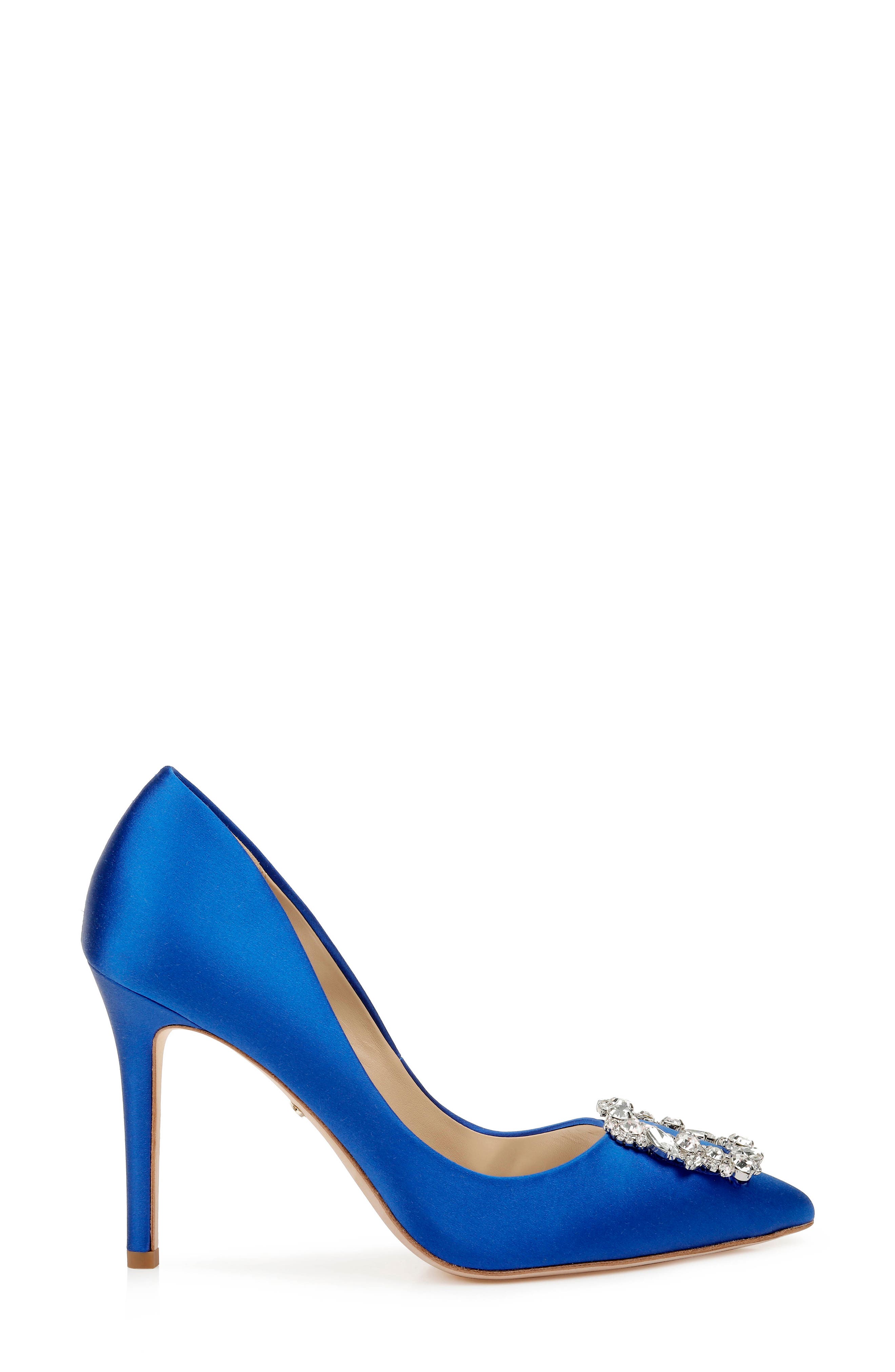 Badgley Mischka Collection Cher Crystal Embellished Pump, Alternate, color, Electric Blue