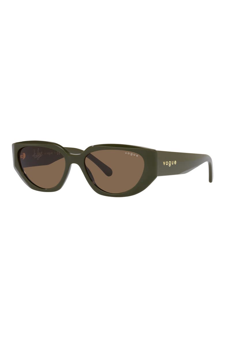 52mm Oval Sunglasses, Alternate, color, GREEN