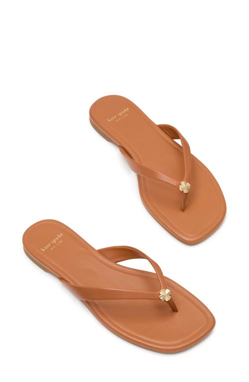Kate Spade Spade Flower Flip Flop Sandals In Saddle