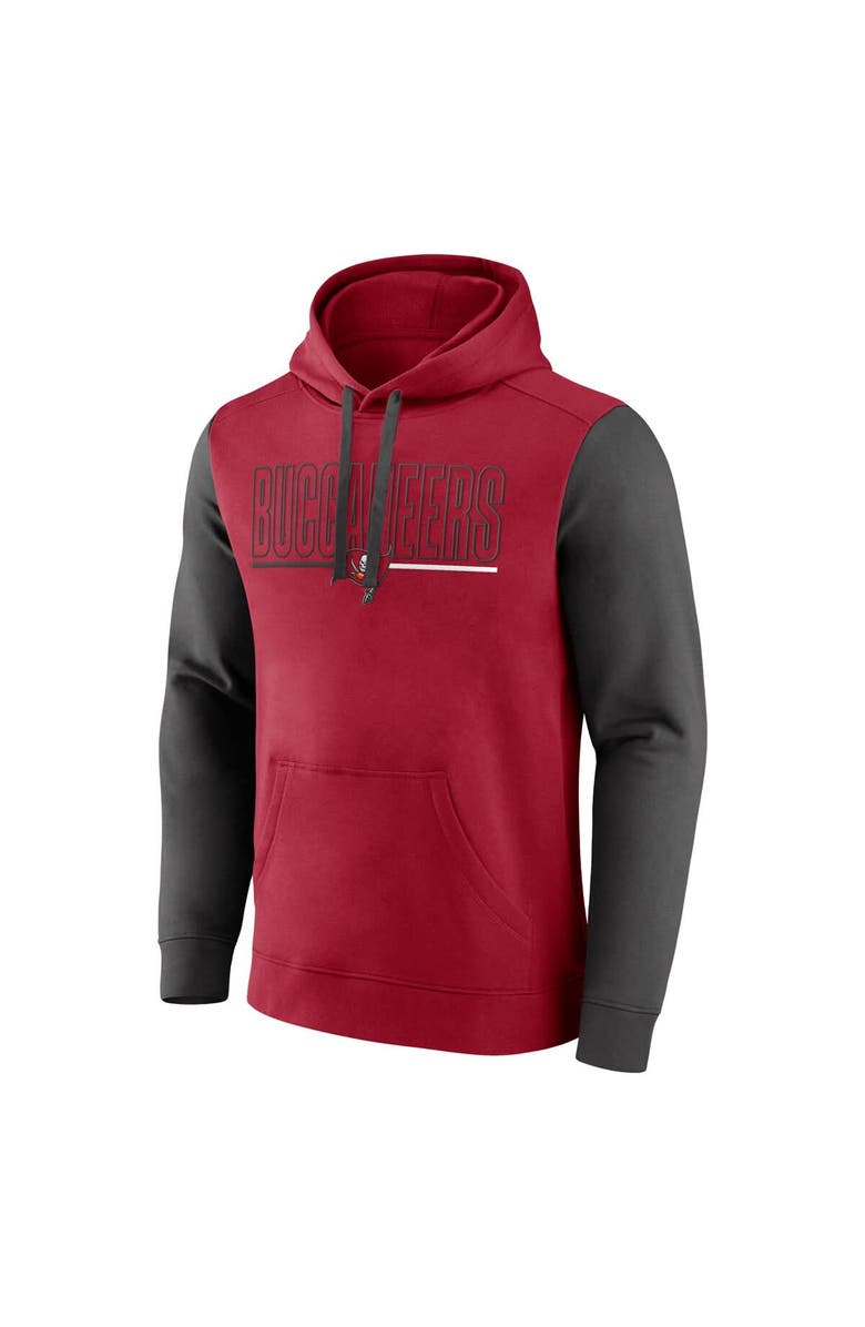 FANATICS Men's Fanatics Red/Pewter Tampa Bay Buccaneers Outline Pullover Hoodie, Alternate, color, 