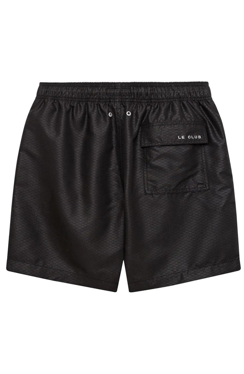Le Club Resortwear Men's 6.25" Le Club 4-Way Stretch Swim Trunks - Eco-Friendly Comfort, Alternate, color, Black
