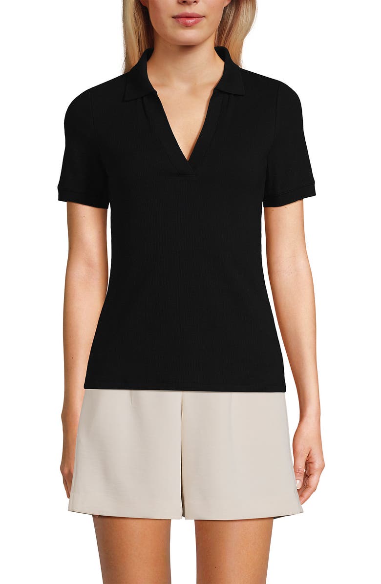 Lands' End Short Sleeve Wide Rib Polo, Main, color,