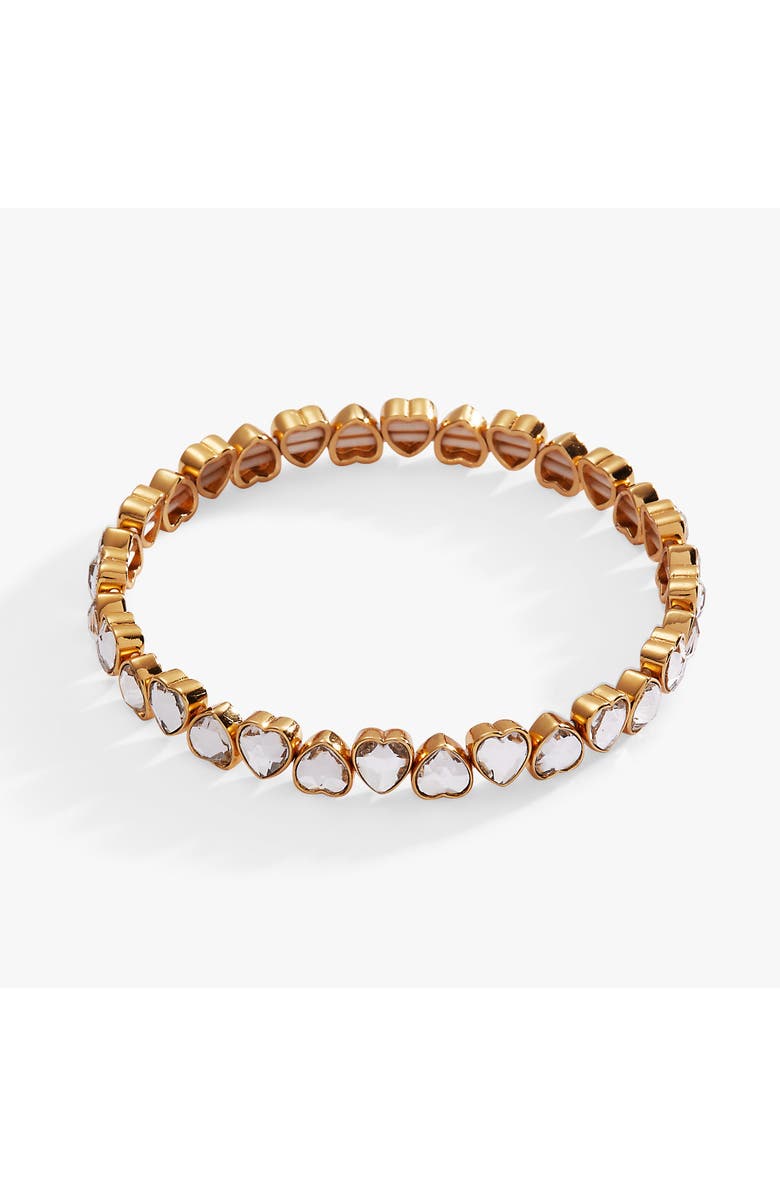 Alex and Ani Faceted Heart Stretch Bracelet, Main, color, Gold