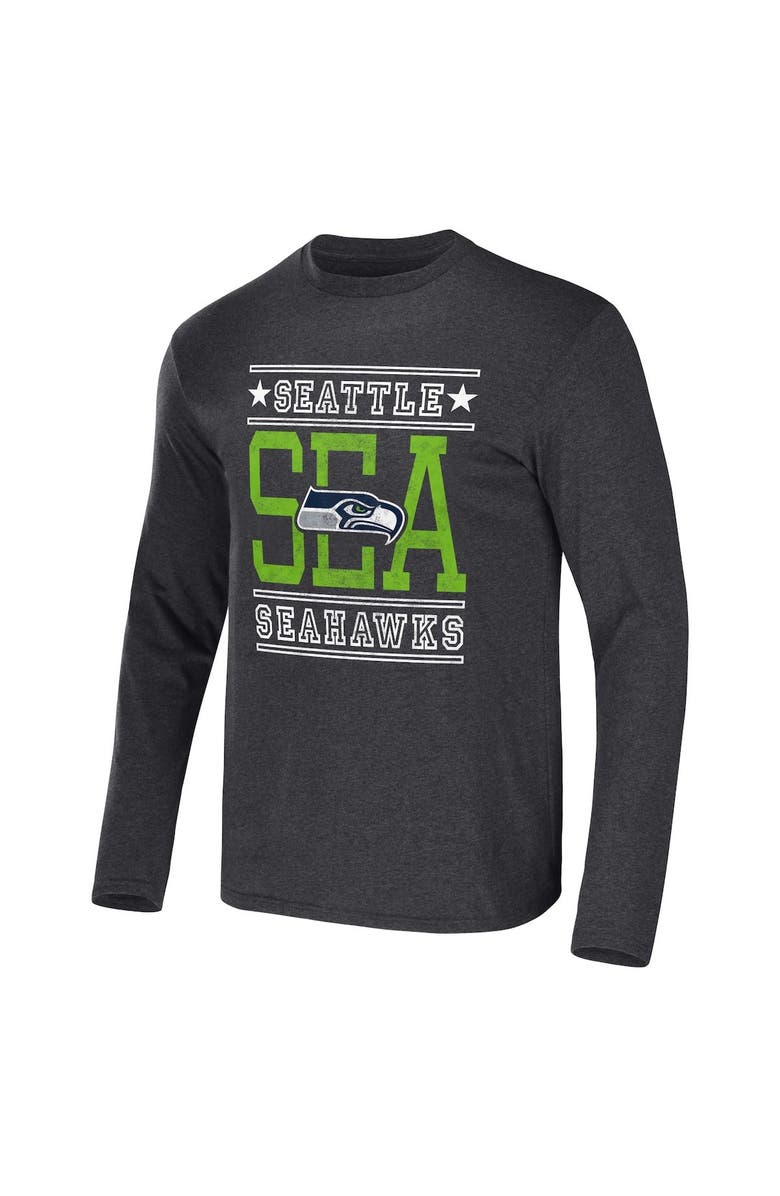 NFL X DARIUS RUCKER Men's NFL x Darius Rucker Collection by Fanatics Heathered Charcoal Seattle Seahawks Long Sleeve T-Shirt, Alternate, color, Heather Charcoal