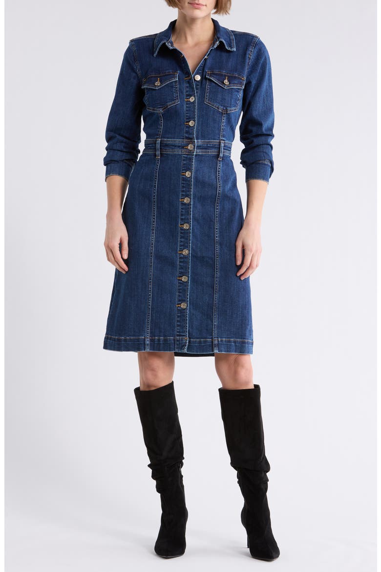 Long Sleeve Denim Shirtdress, Main, color, LAPIS