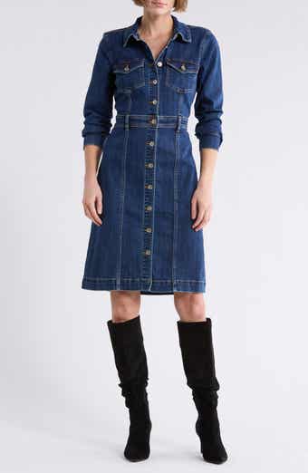 7 For All Mankind Long Sleeve Denim Shirtdress