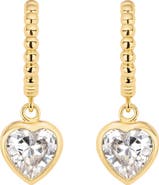 ATHRA LUXE Modern Muse Heart Drop Huggie Earrings