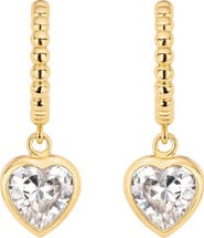 ATHRA LUXE Modern Muse Heart Drop Huggie Earrings
