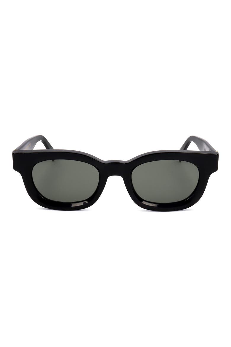 48mm Round Sunglasses, Main, color, BLACK