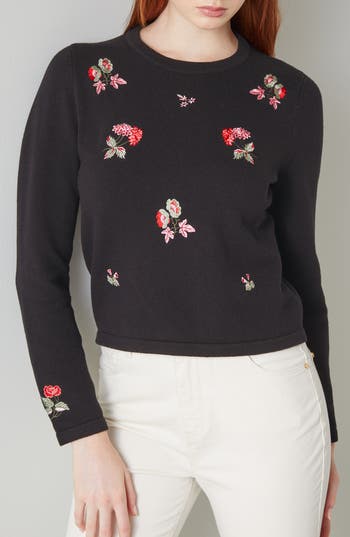 Lk Bennett Monty Lightweight Wool-blend Top In Black