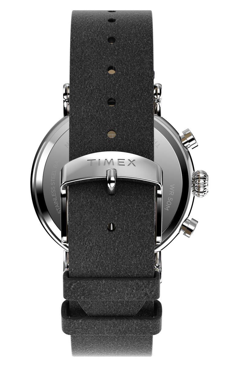 Timex<sup>®</sup> Standard Chronograph Leather Strap Watch, 41mm, Alternate, color, 
