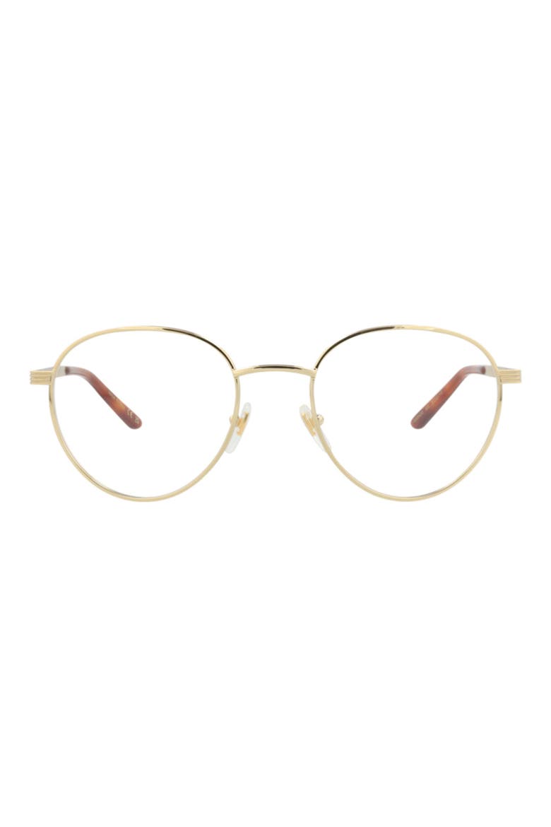Round 54mm Optical Glasses, Main, color, GOLD GOLD TRANSPARENT