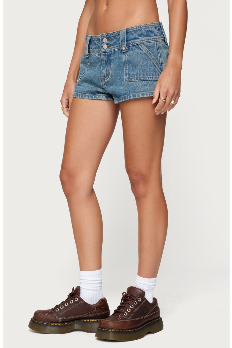 Keinan Low Rise Denim Shorts, Alternate, color, BLUE-WASHED