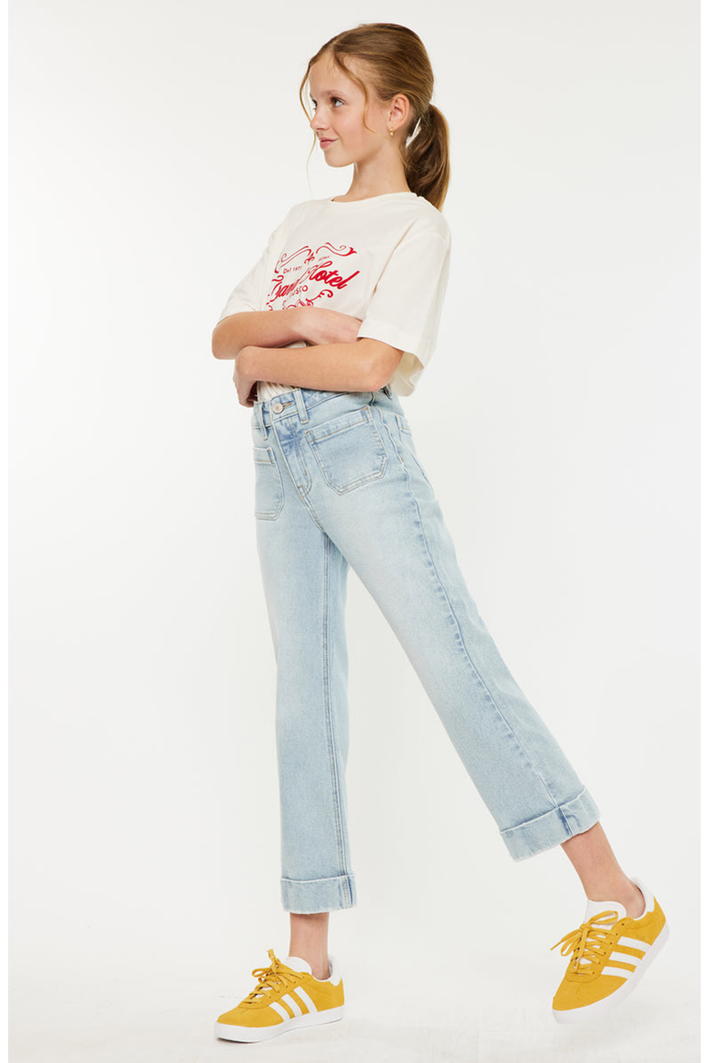 Evie High Rise Cropped Flare Jeans, Alternate, color, Light Wash