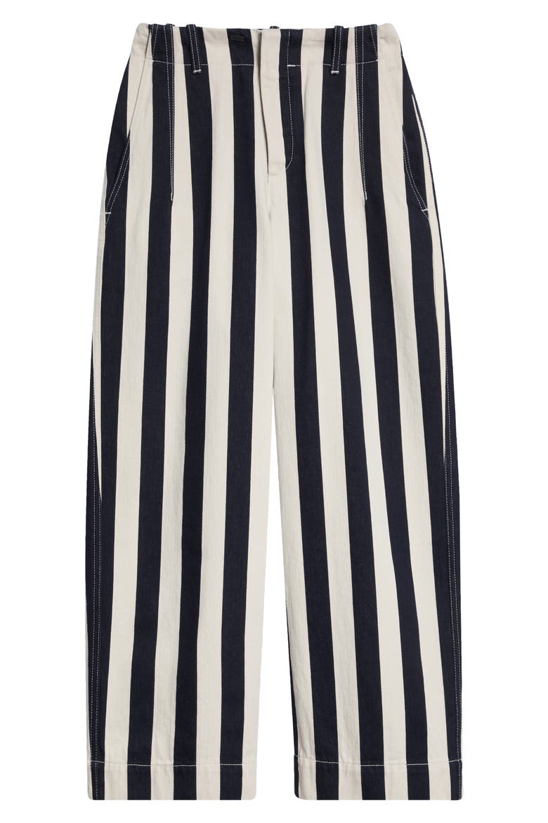 Le de-Nîmes Parasol Crop Straight Leg Jeans, Alternate, color, NAVY/ WHITE BIG STRIPE