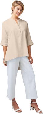 Jessica London Hi-Low Linen Tunic