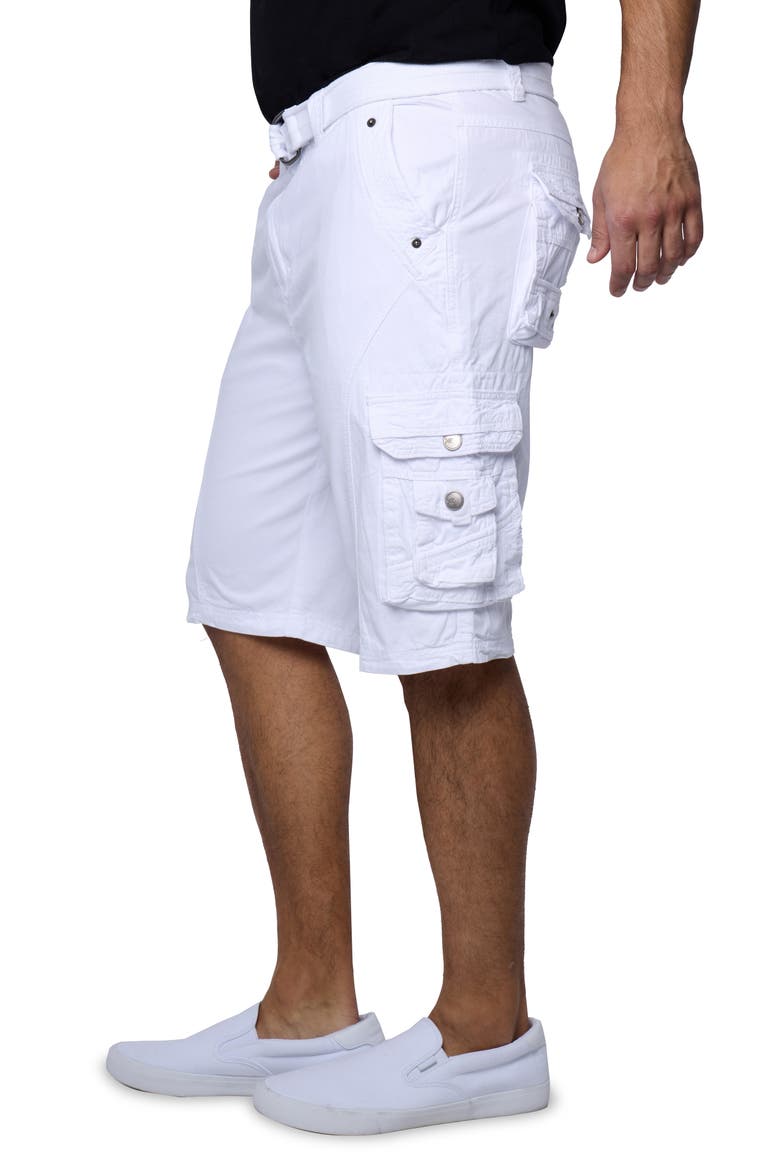 Belted Snap Detail Cargo Pants, Alternate, color, WHITE