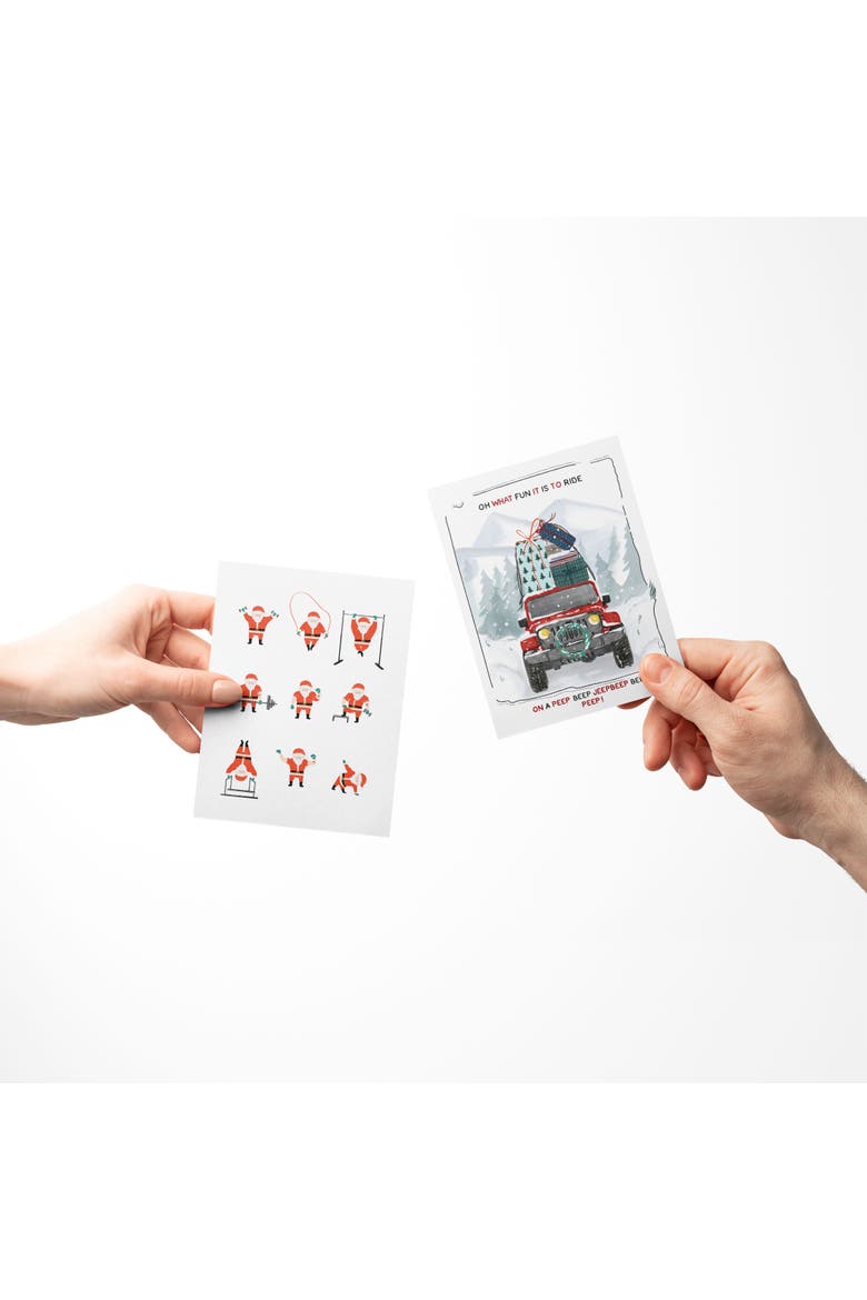 Santa Working Out, Santa Nap, Winter Jeep Winter/Holiday/Christmas Greeting Card Pack Sets, Alternate, color, Multi-Pack