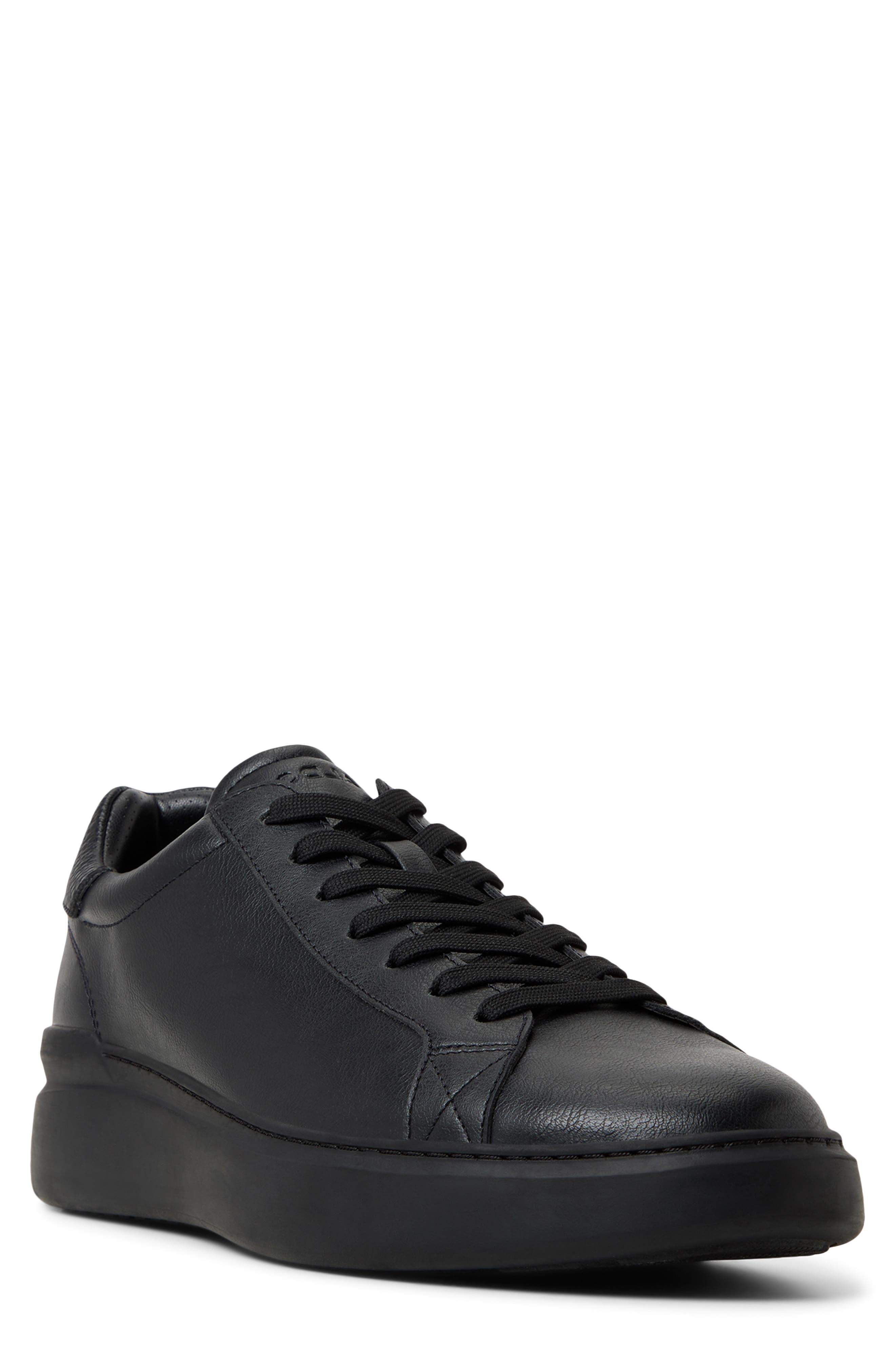 Toddy Faux Leather Sneaker, Main, color, BLACK/ BLACK